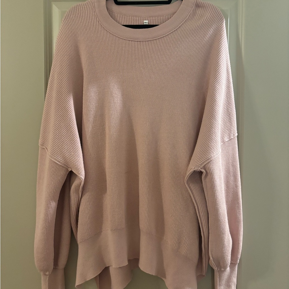 Pink Ribbed Women's Sweater